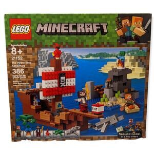 RETIRED NWT 2019 LEGO Minecraft The Pirate Ship Adventure 21152 Kit 386 pcs